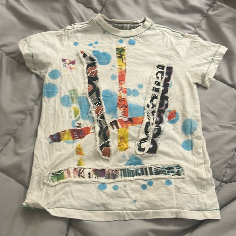 desigual graffiti street art distressed vintage baby tee